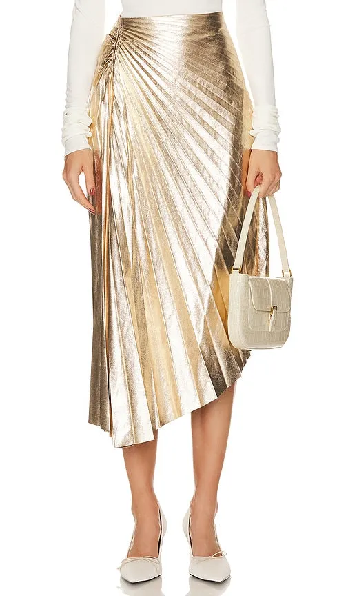 A.L.C. Tori Skirt in Metallic Gold