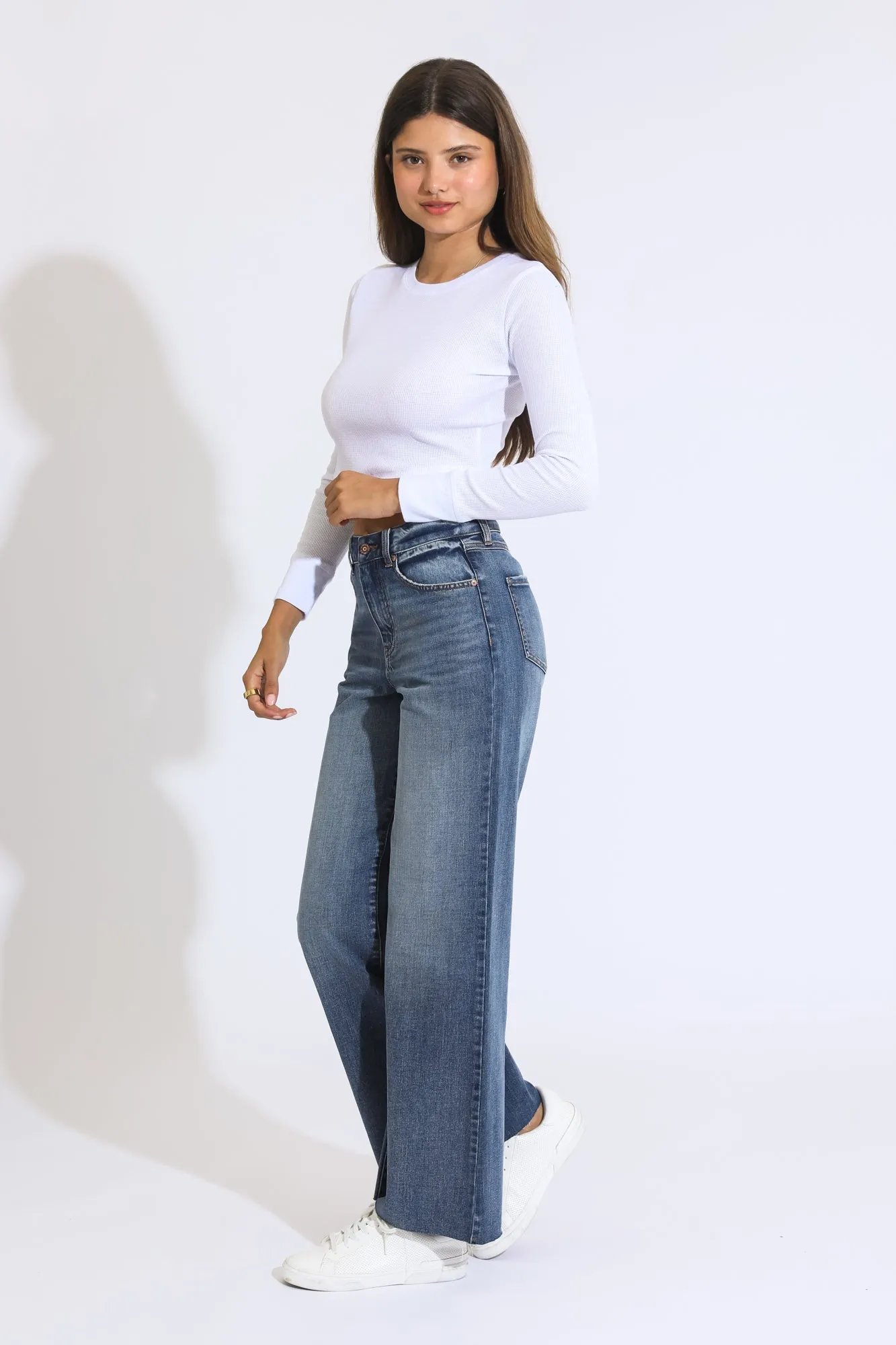 Ashley Super High Rise A-line Baggy - Dark Blue/Black Vintage