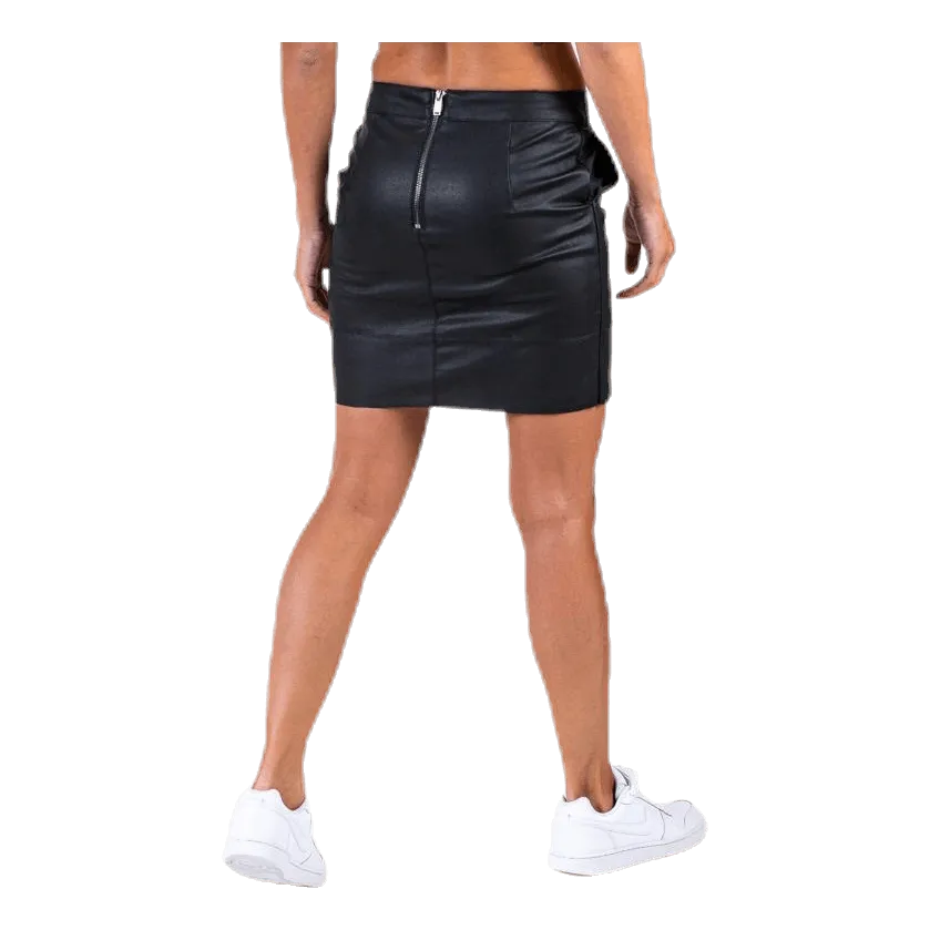 Base Faux Leather Skirt Black