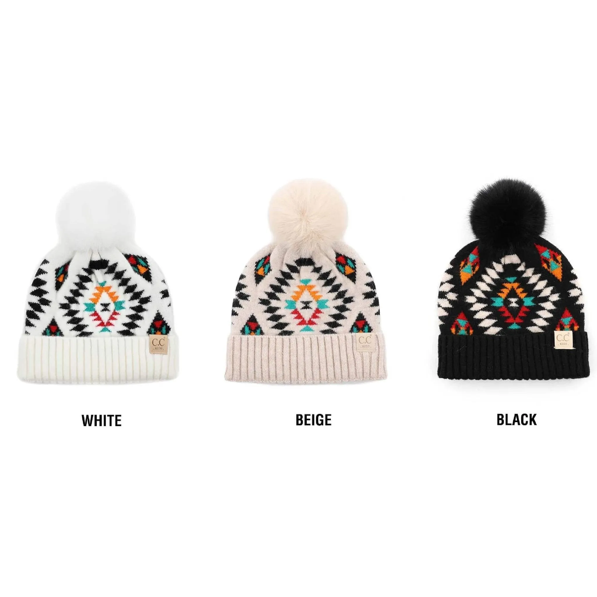 CC South Western Print Kids Beanies Hats