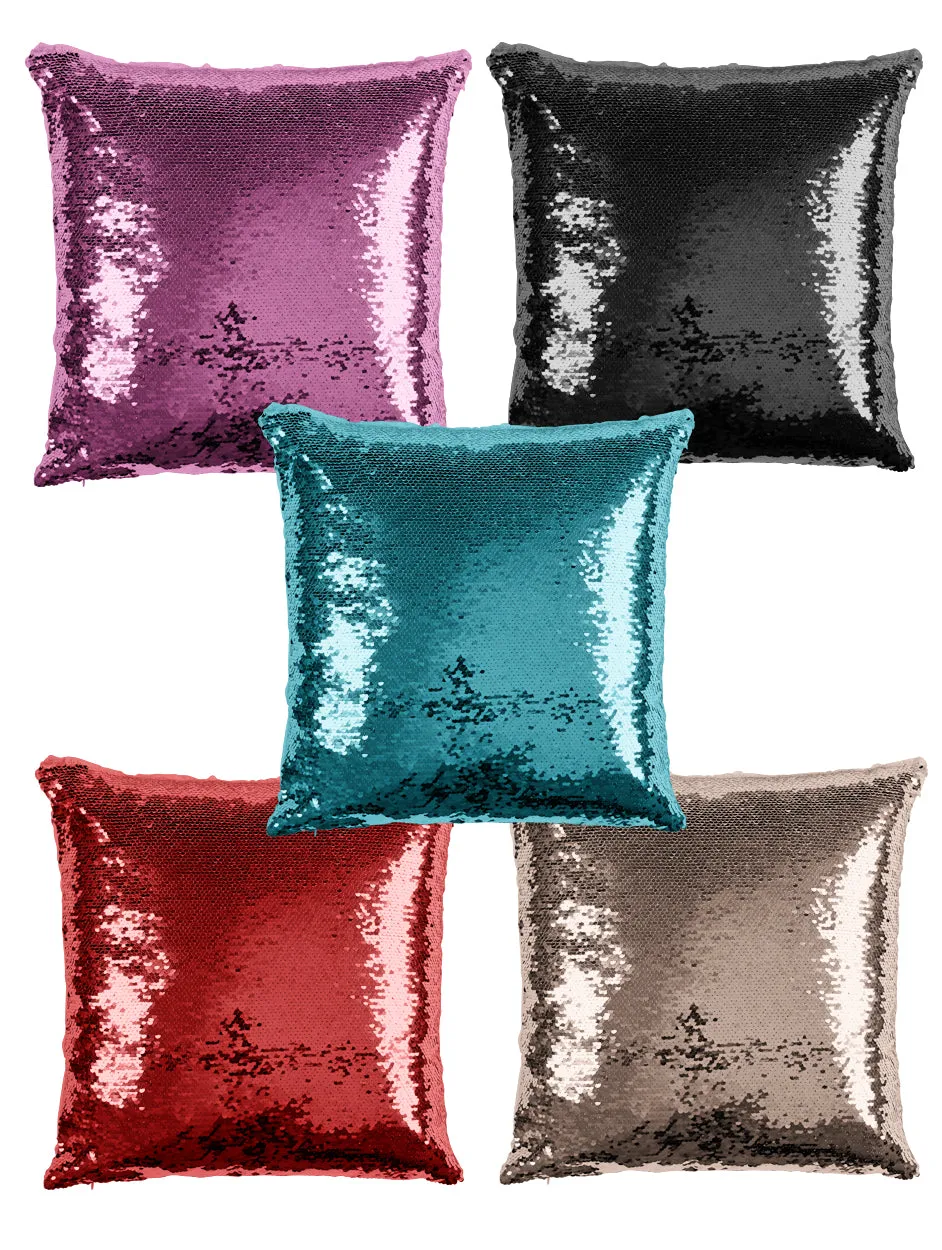 CUSTOM SEQUIN PILLOW - FLORIDA BLUE & ORANGE