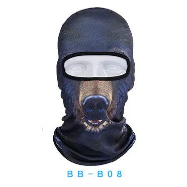 Funny Cat 3D Mask Hat Outdoor Hat Hood Bicycle Warm Neck Face Cap Winter Motorcycle Helmet Cap For Unisex