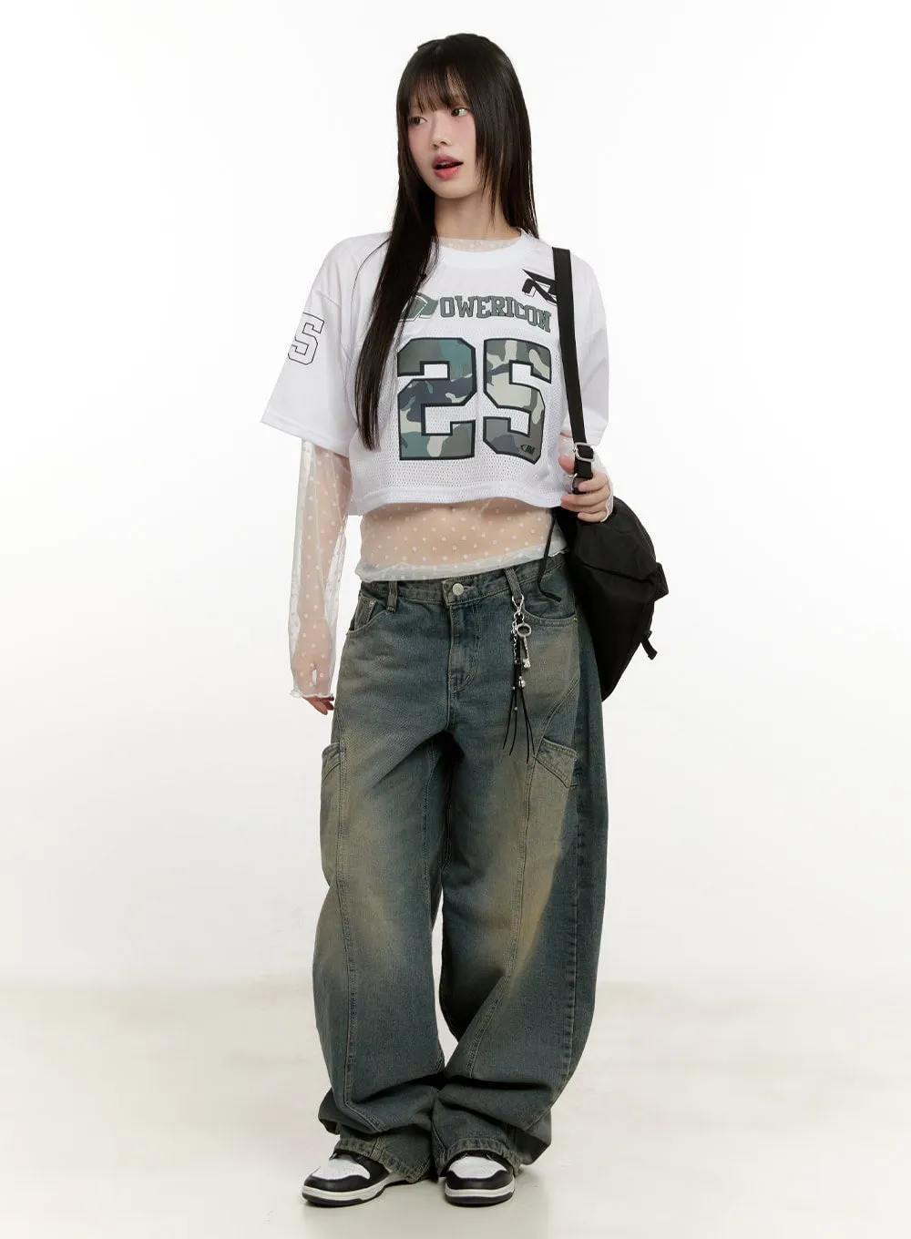Gabby Stitched Pockets Baggy Jeans CM513