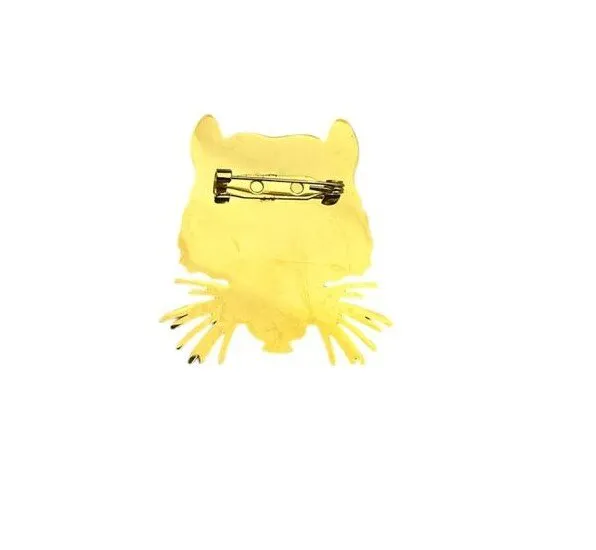 Golden Color Tiger Face Shaped Golden Metal Brooch