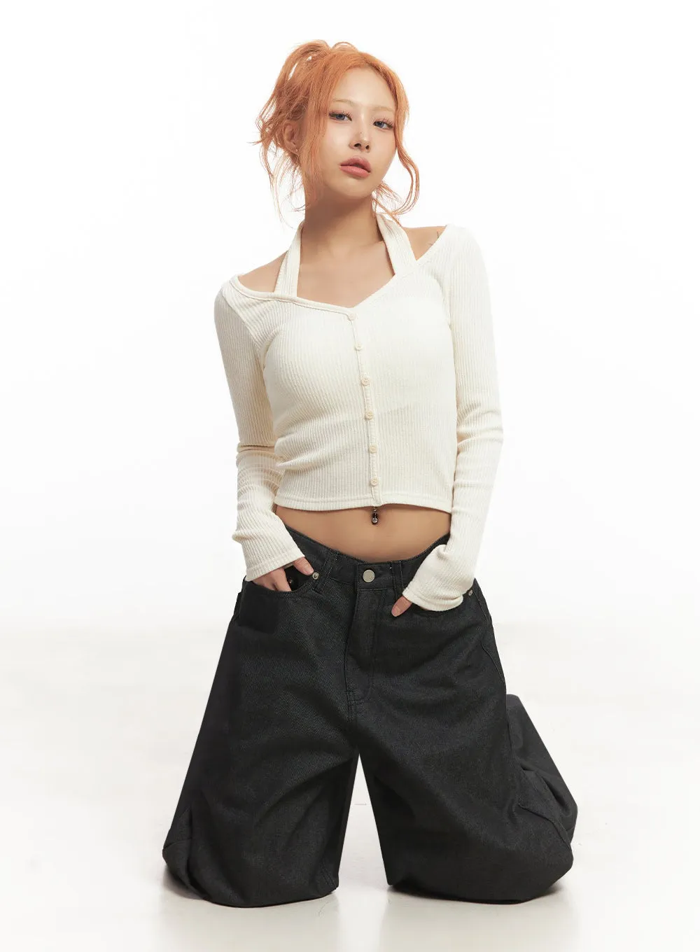 Kassandra Wide-Leg Baggy Jeans IA515