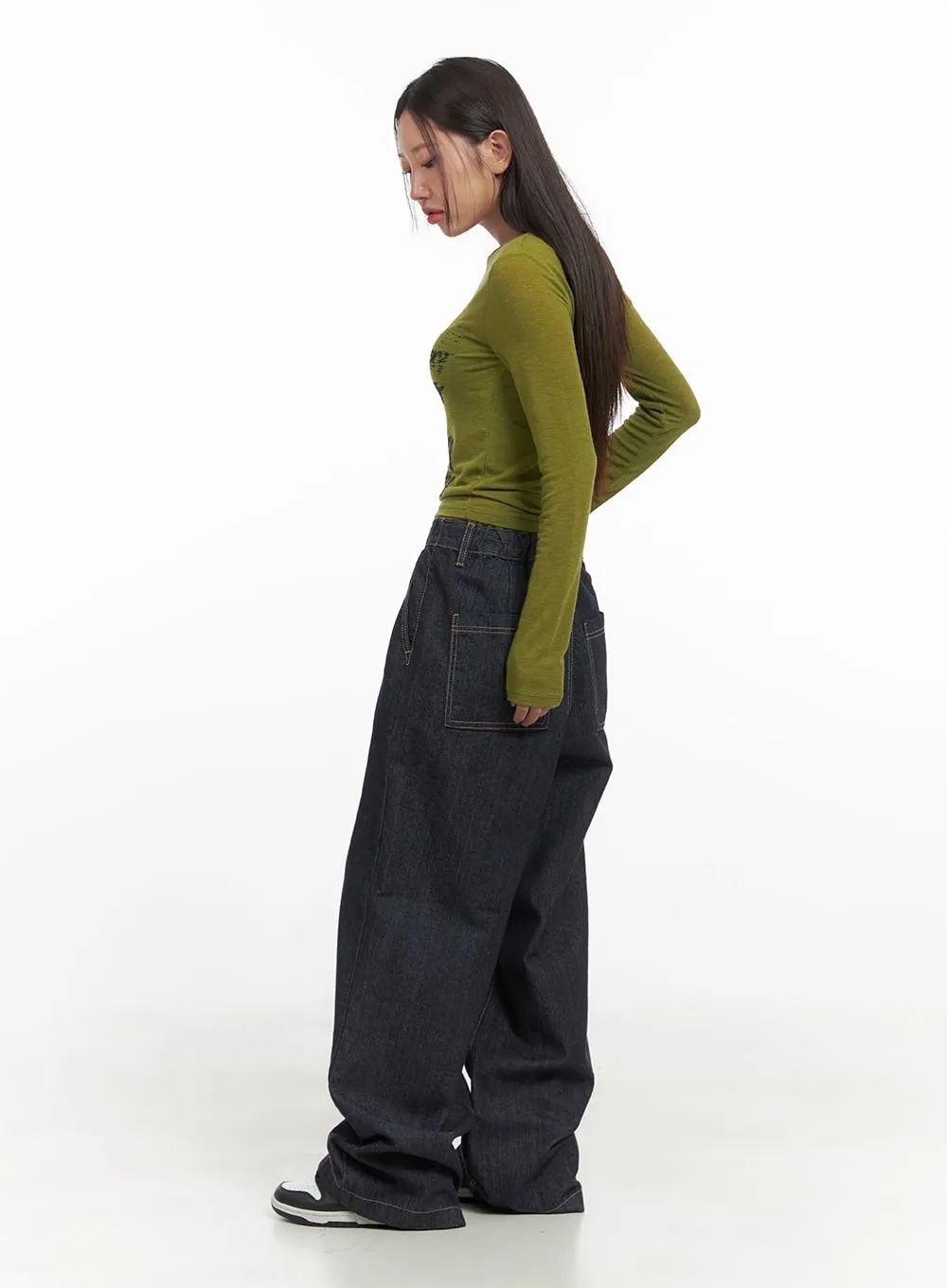 Lola Pintuck Baggy Jeans CO402