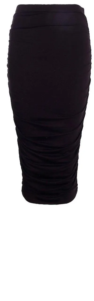 Rouched Side Midi Skirts