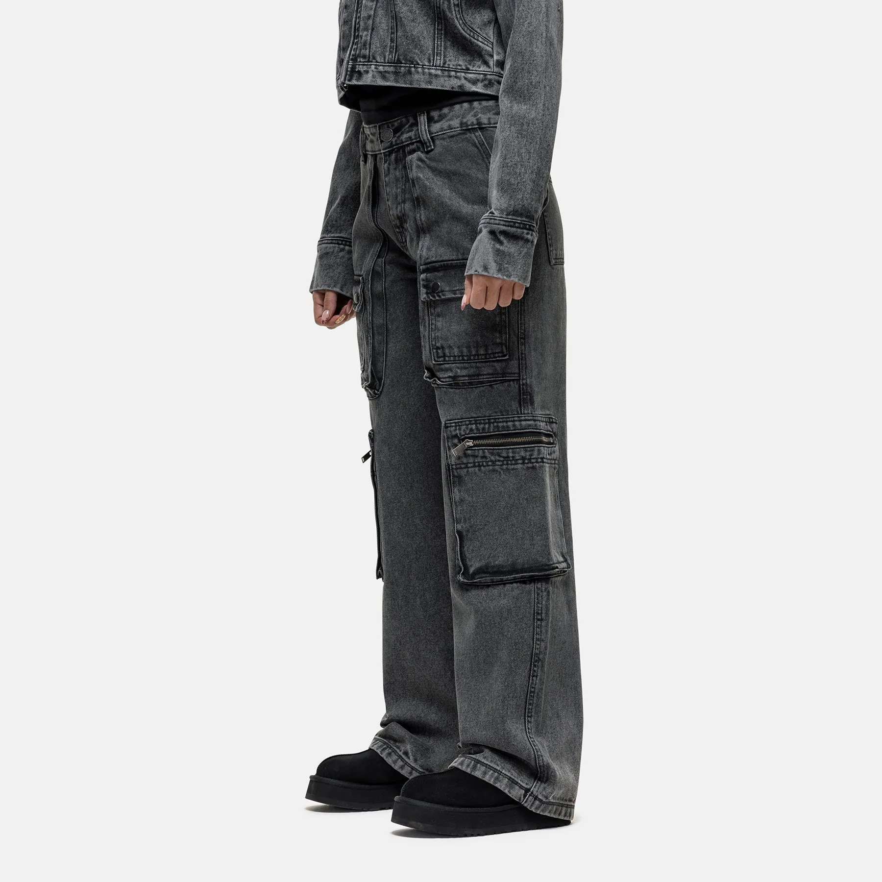 Vintage Grey Industry Cargo Denim Jean
