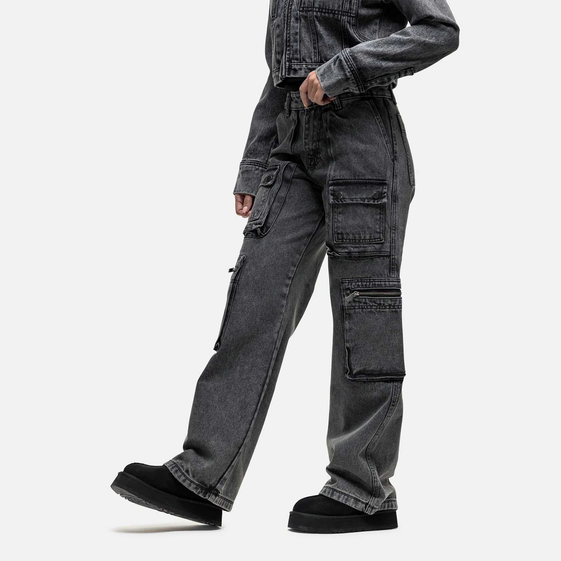Vintage Grey Industry Cargo Denim Jean